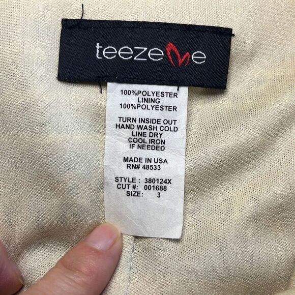 Teeze Me Juniors 3 Brown Tan Stripe Aztec Print Scoop Neck Fit And Flare Dress - Picture 5 of 8